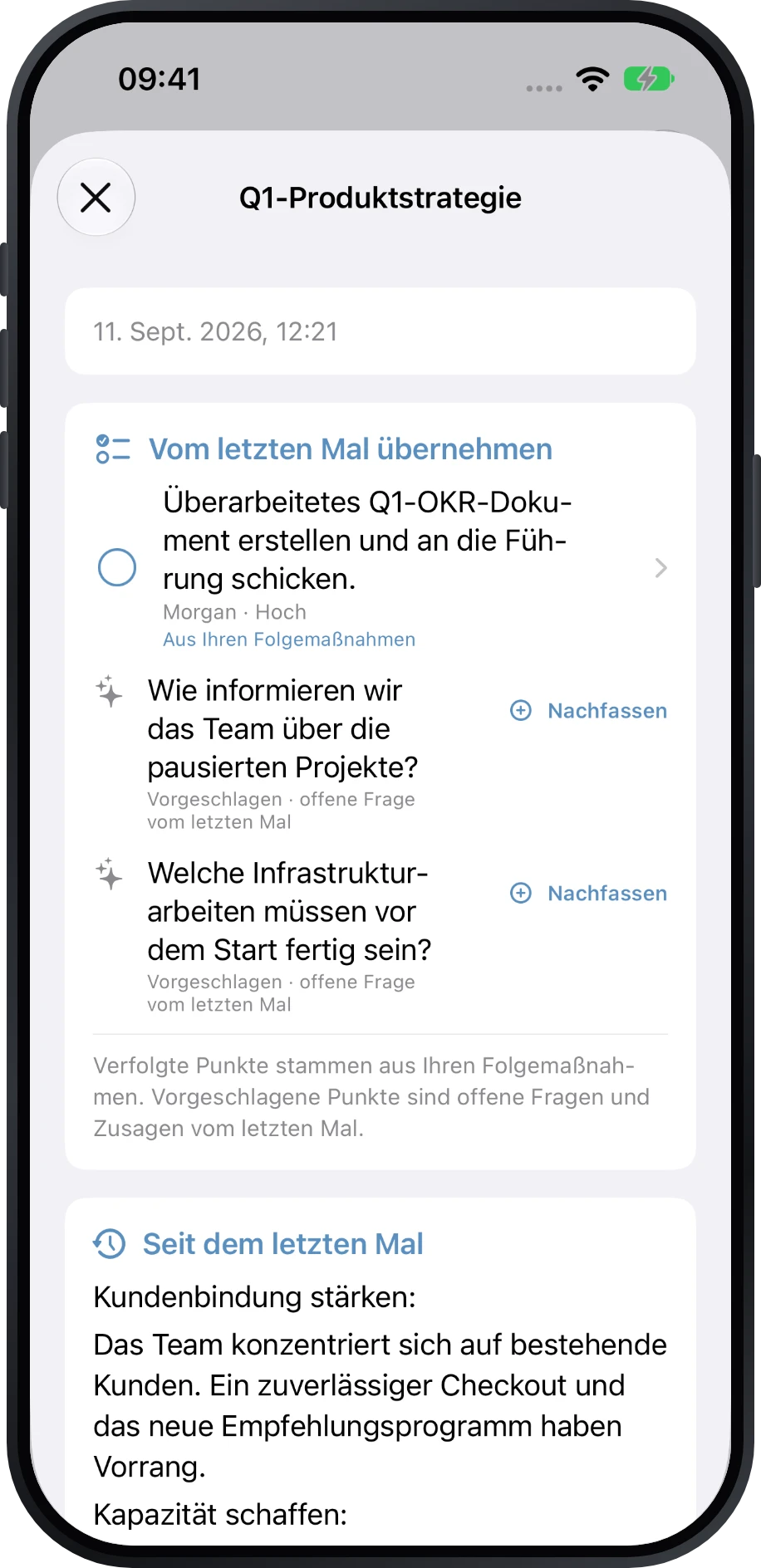 Vorbereitungsübersichten