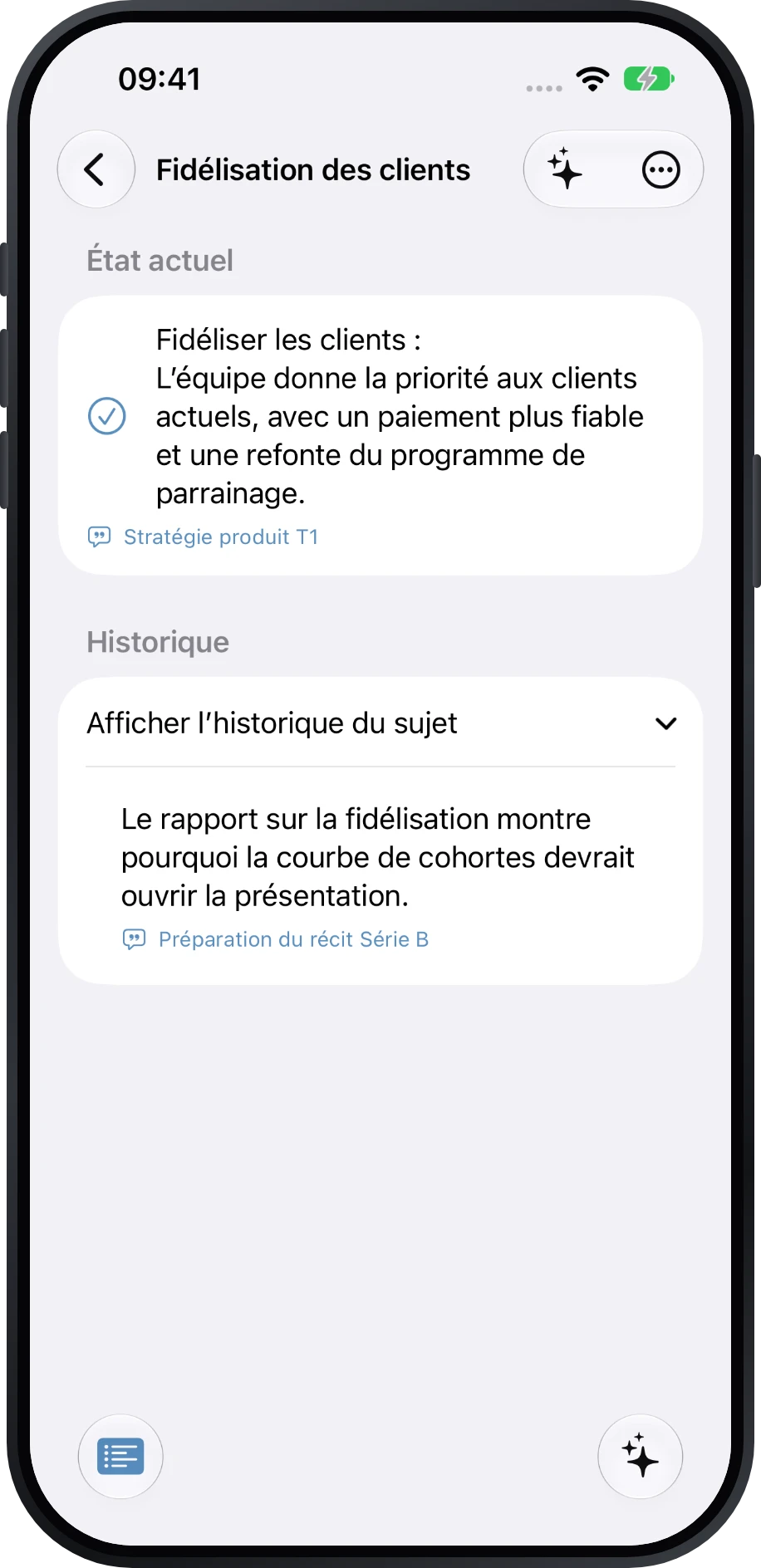 Sujets en cours