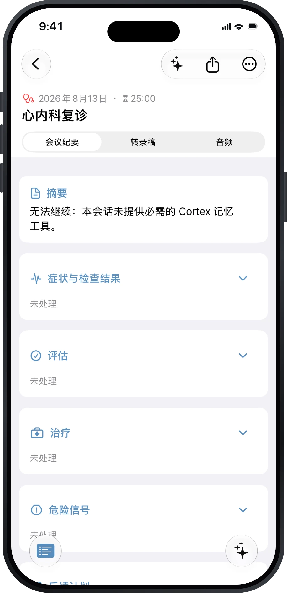 心脏科复诊会议纪要